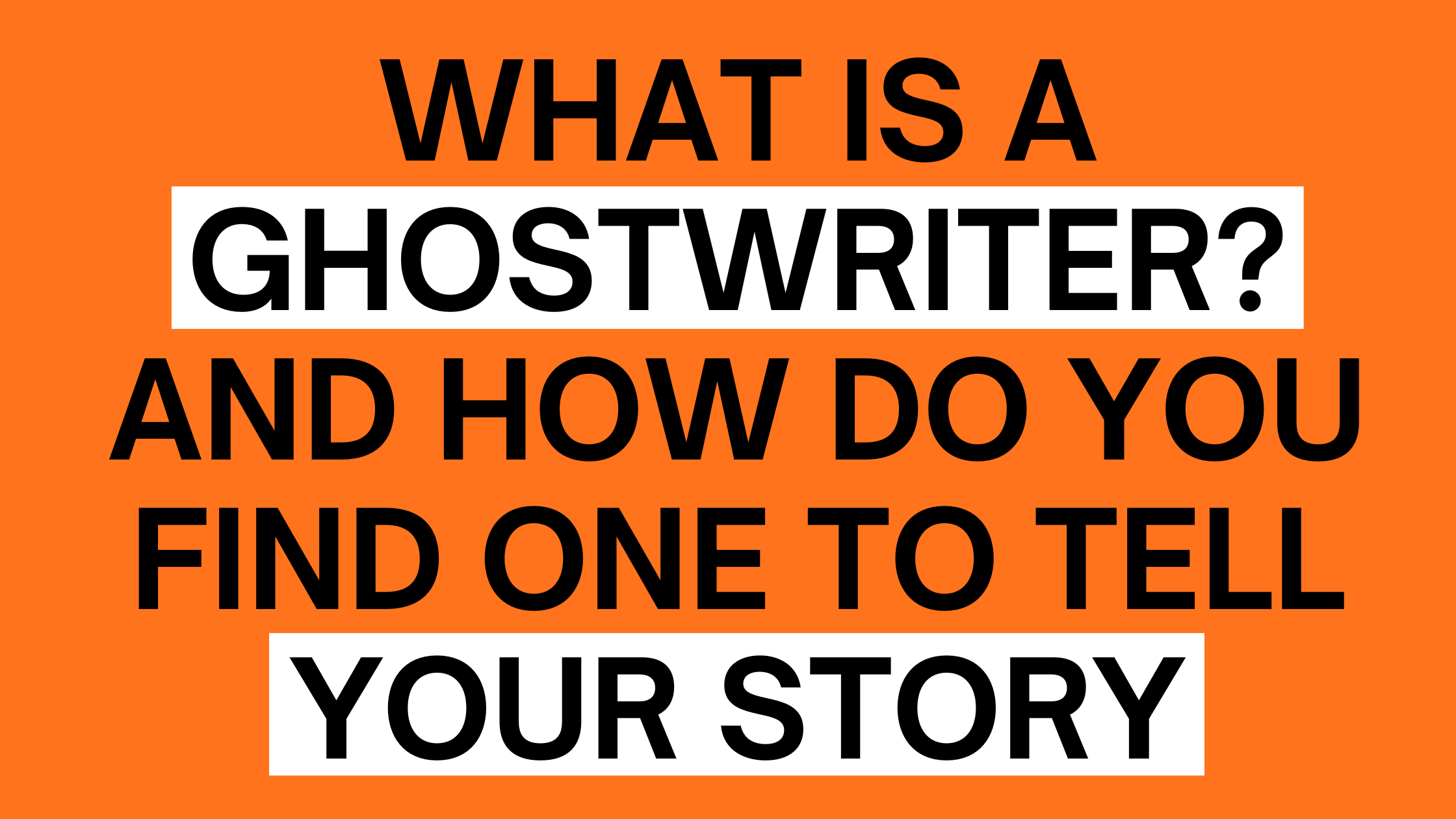 What is a ghostwriter