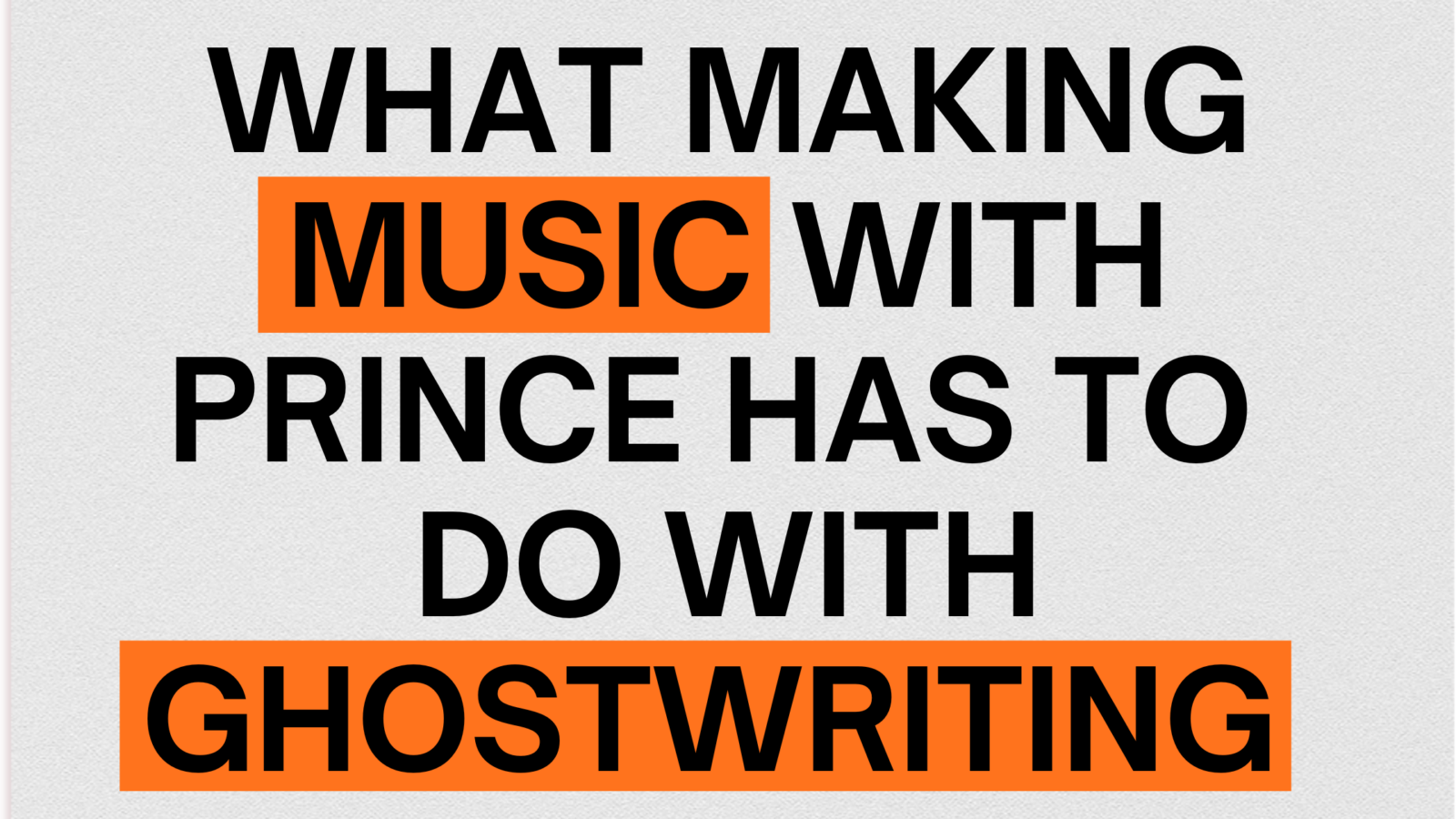 Music and ghostwriting